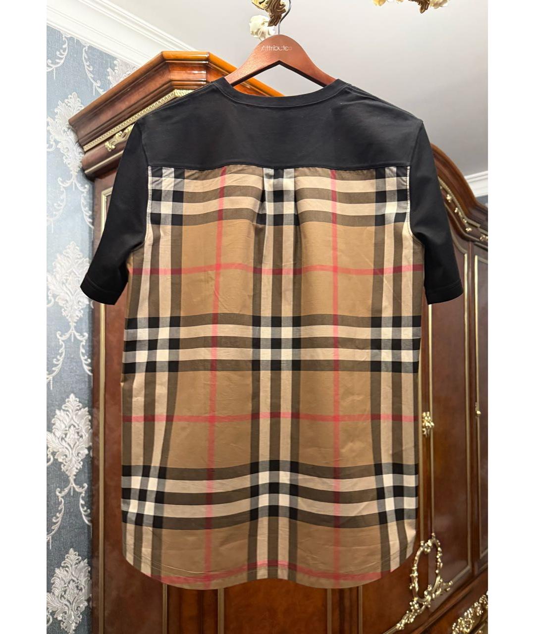 BURBERRY Черная хлопковая футболка, фото 2