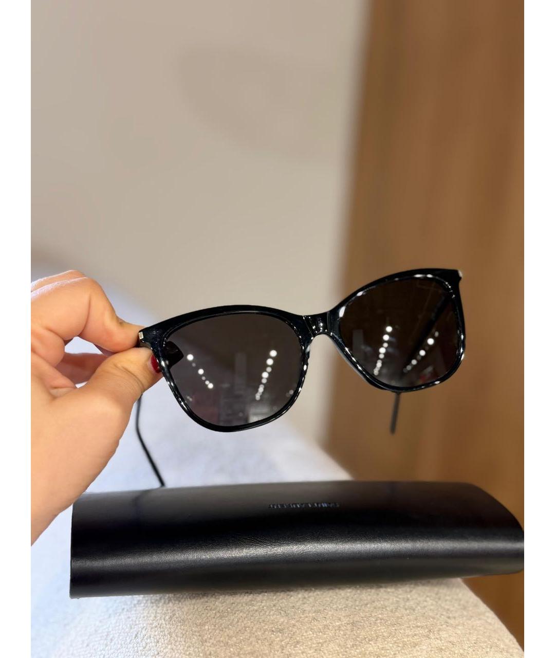 SAINT LAURENT Черные пластиковые солнцезащитные очки, фото 4