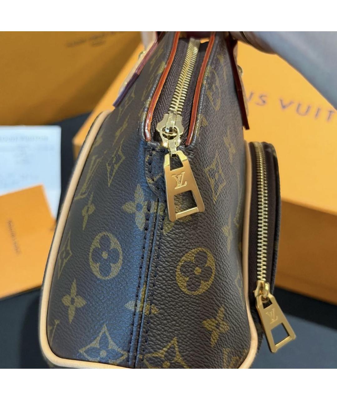 LOUIS VUITTON Коричневая сумка с короткими ручками из канвы, фото 8