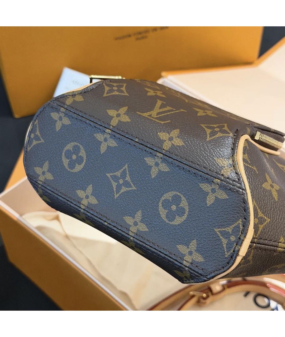 LOUIS VUITTON Коричневая сумка с короткими ручками из канвы, фото 4