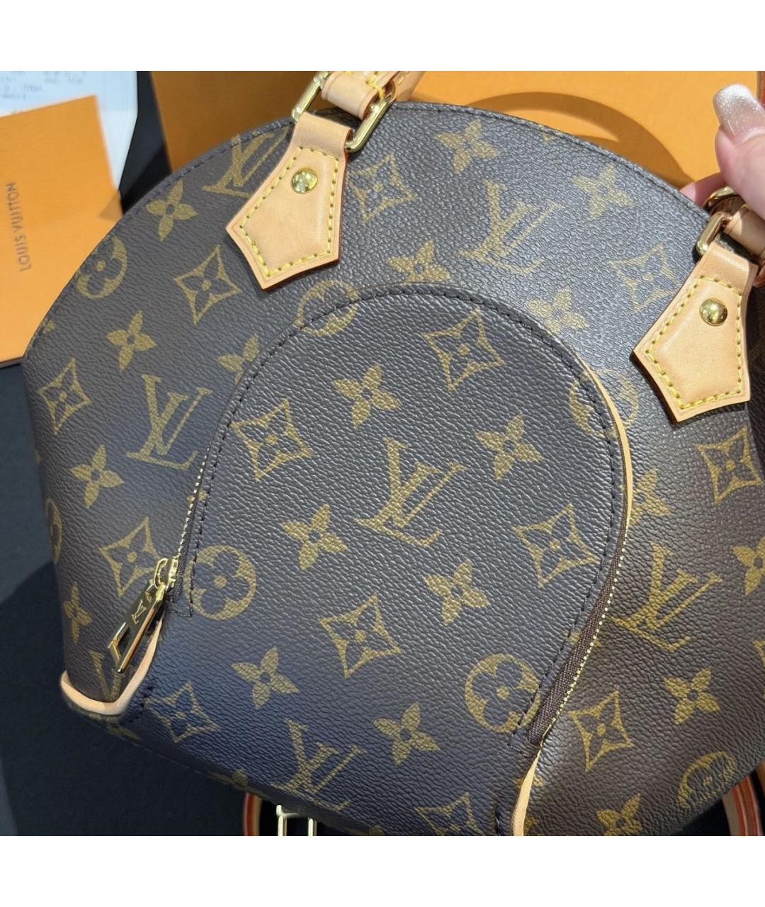LOUIS VUITTON Коричневая сумка с короткими ручками из канвы, фото 5