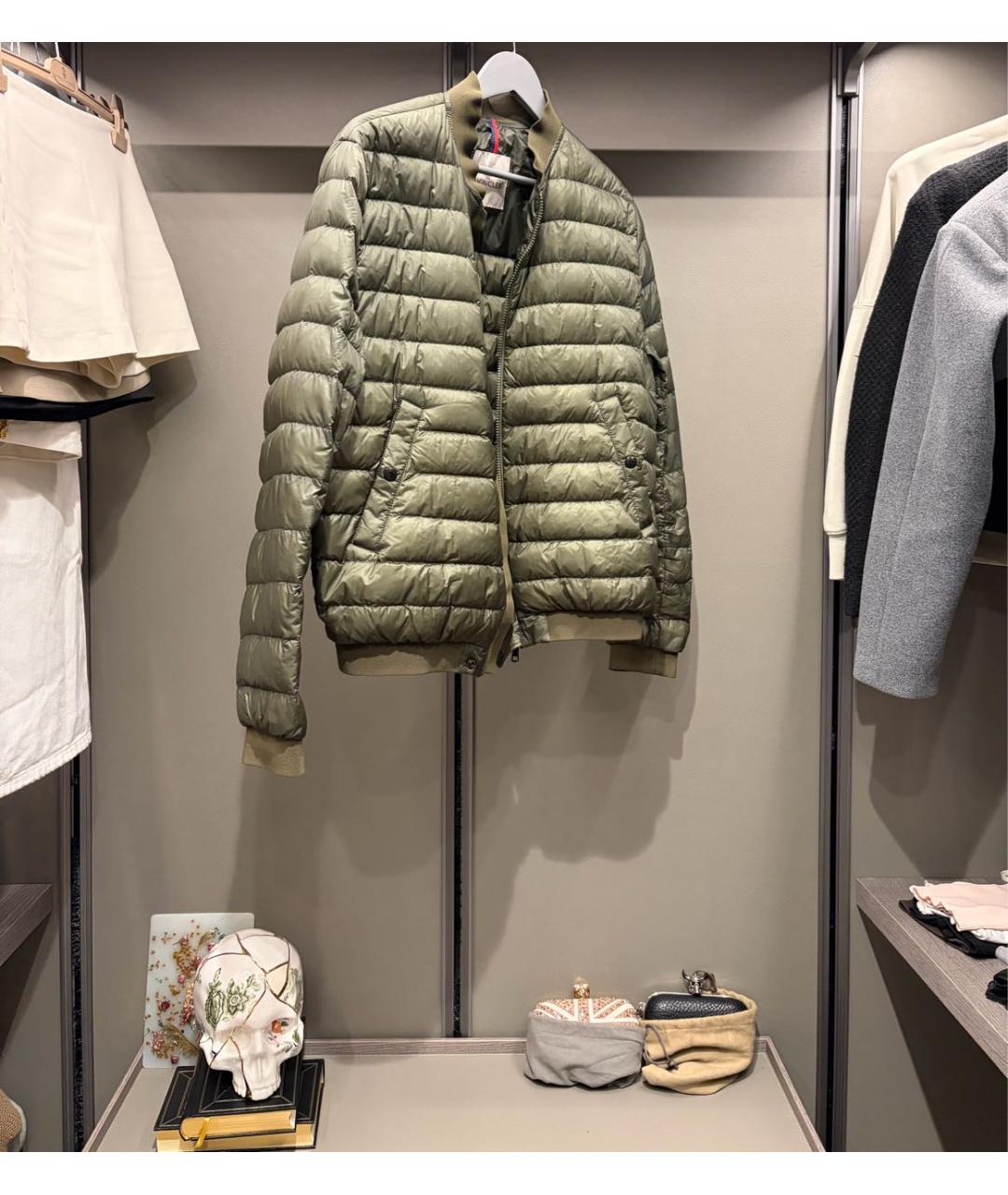 MONCLER Зеленая нейлоновая куртка, фото 2