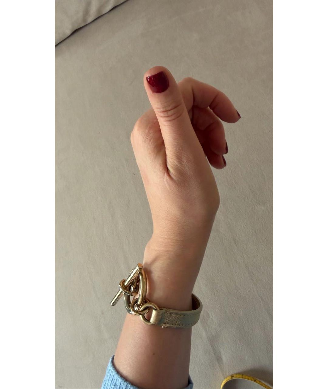 BURBERRY Золотой кожаный браслет, фото 4