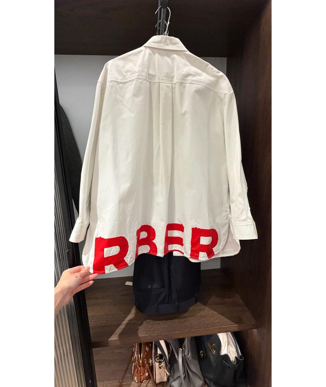 BURBERRY Белая хлопковая рубашка, фото 2