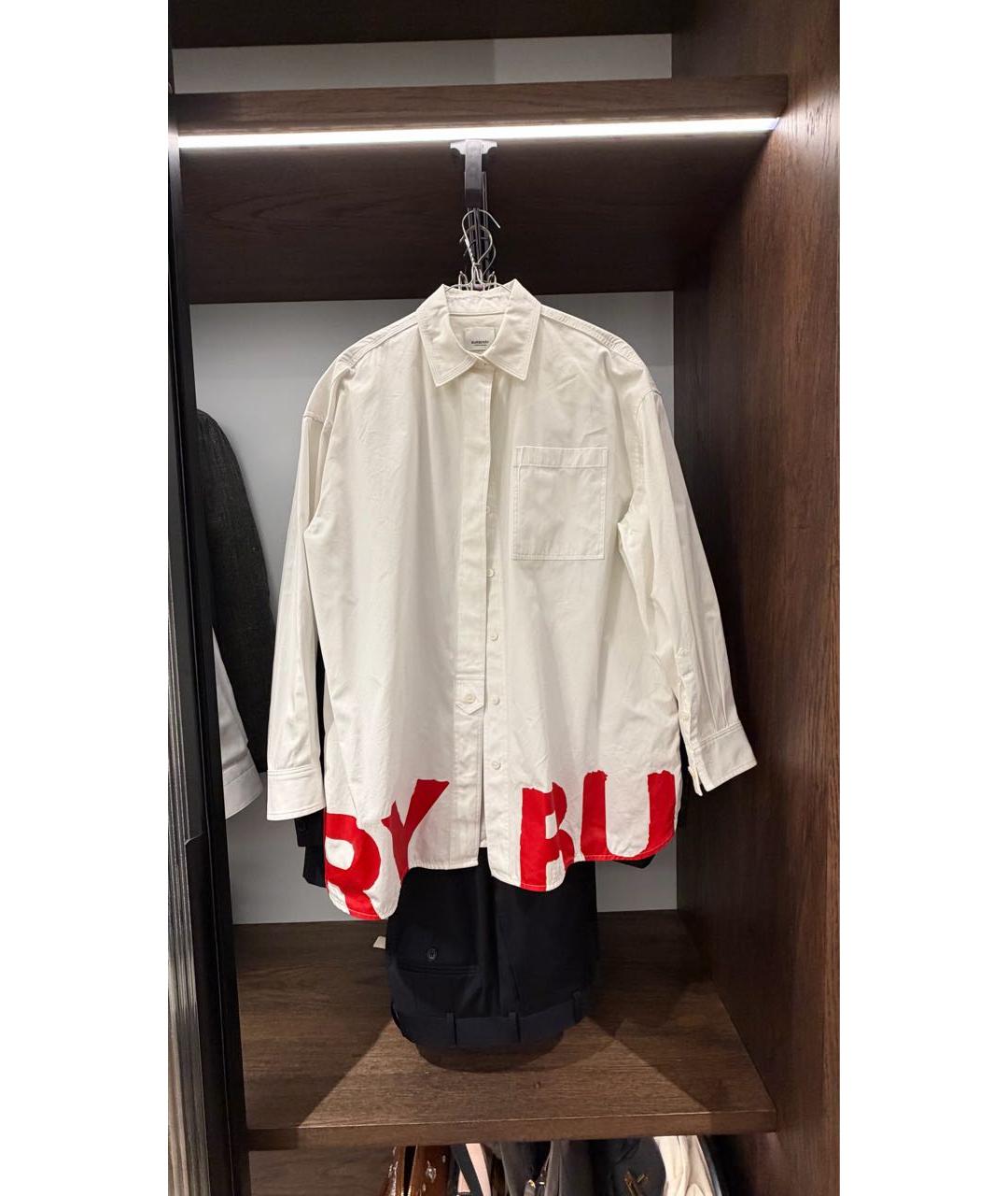 BURBERRY Белая хлопковая рубашка, фото 6