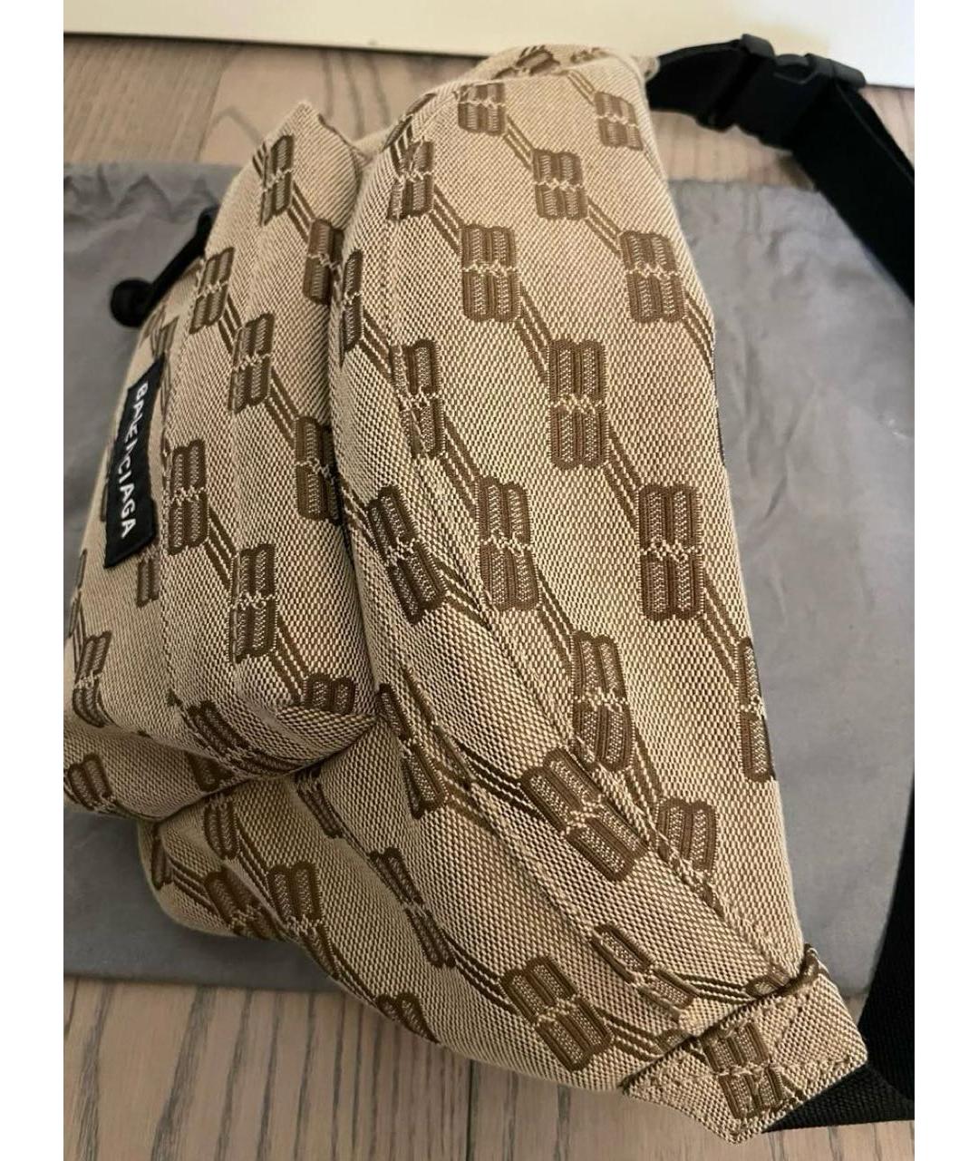 BALENCIAGA Бежевая хлопковая поясная сумка, фото 2