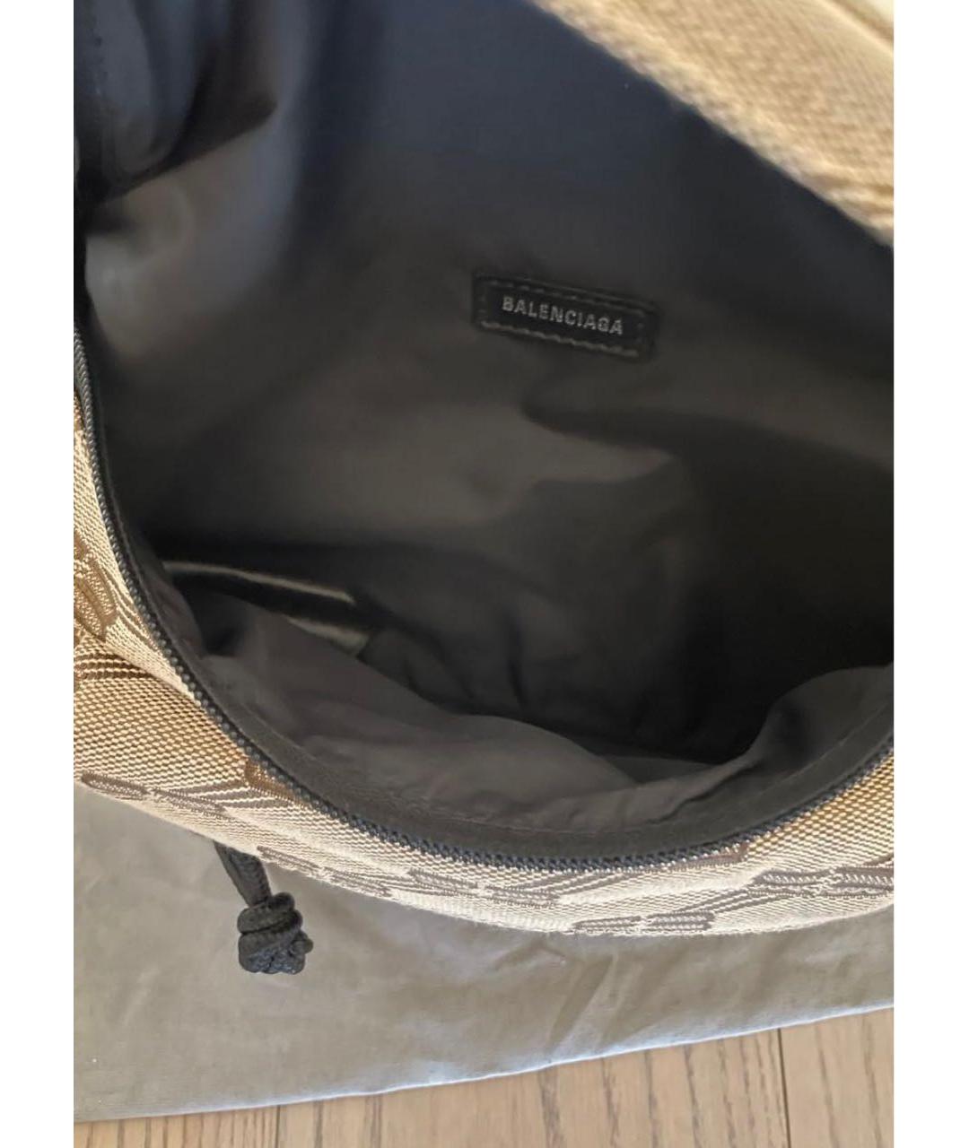 BALENCIAGA Бежевая хлопковая поясная сумка, фото 4