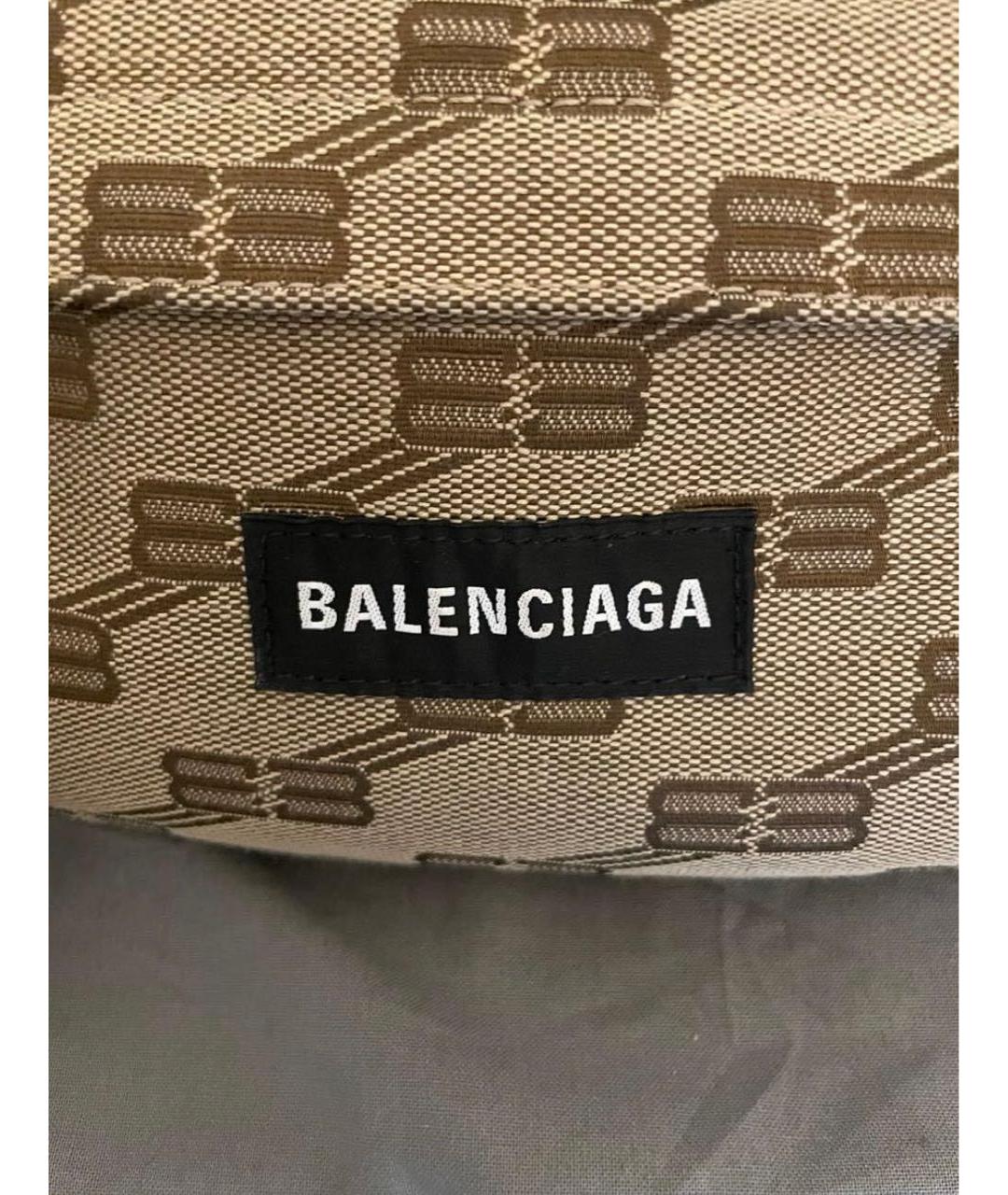 BALENCIAGA Бежевая хлопковая поясная сумка, фото 7