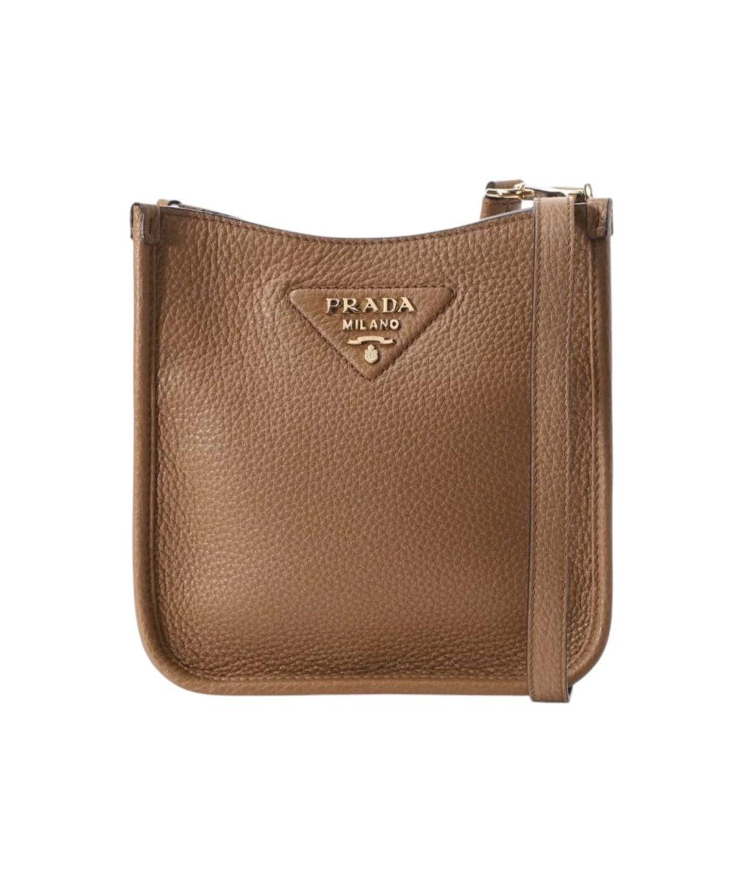 PRADA Бежевая кожаная сумка через плечо, фото 3