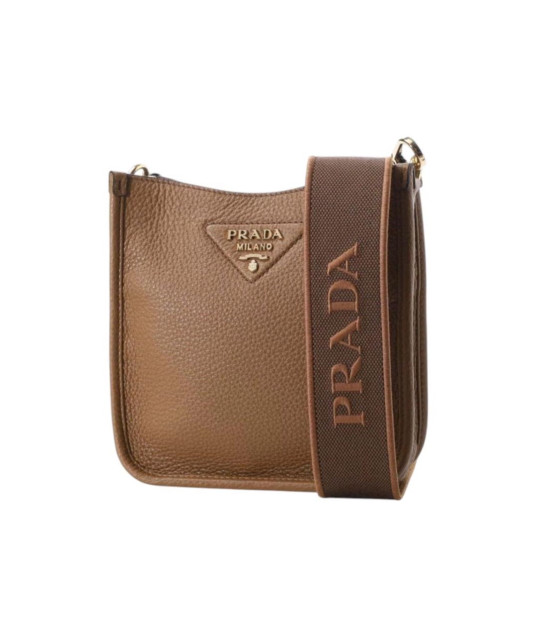 PRADA Бежевая кожаная сумка через плечо, фото 2