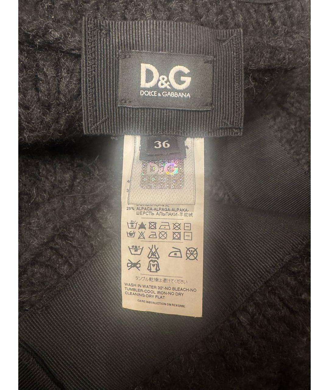 DOLCE&GABBANA Серая шерстяная юбка мини, фото 3