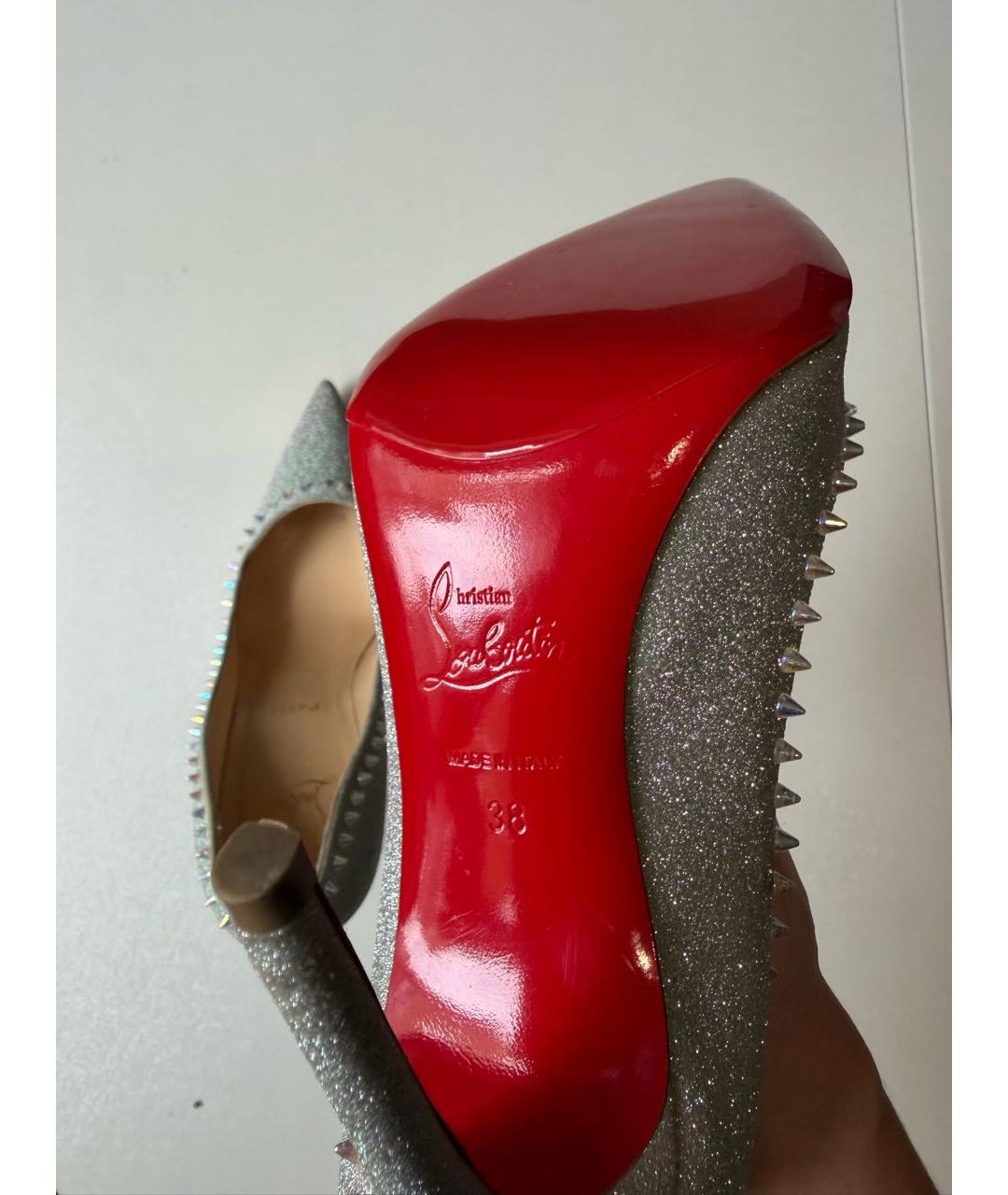 CHRISTIAN LOUBOUTIN Серебряные туфли, фото 3