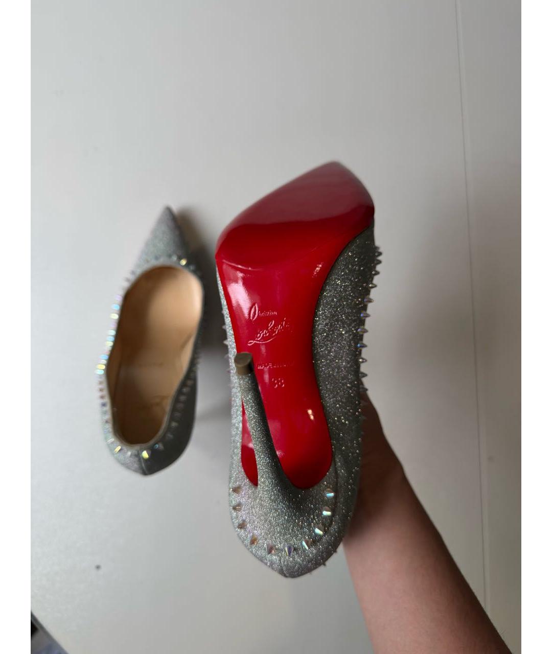 CHRISTIAN LOUBOUTIN Серебряные туфли, фото 5
