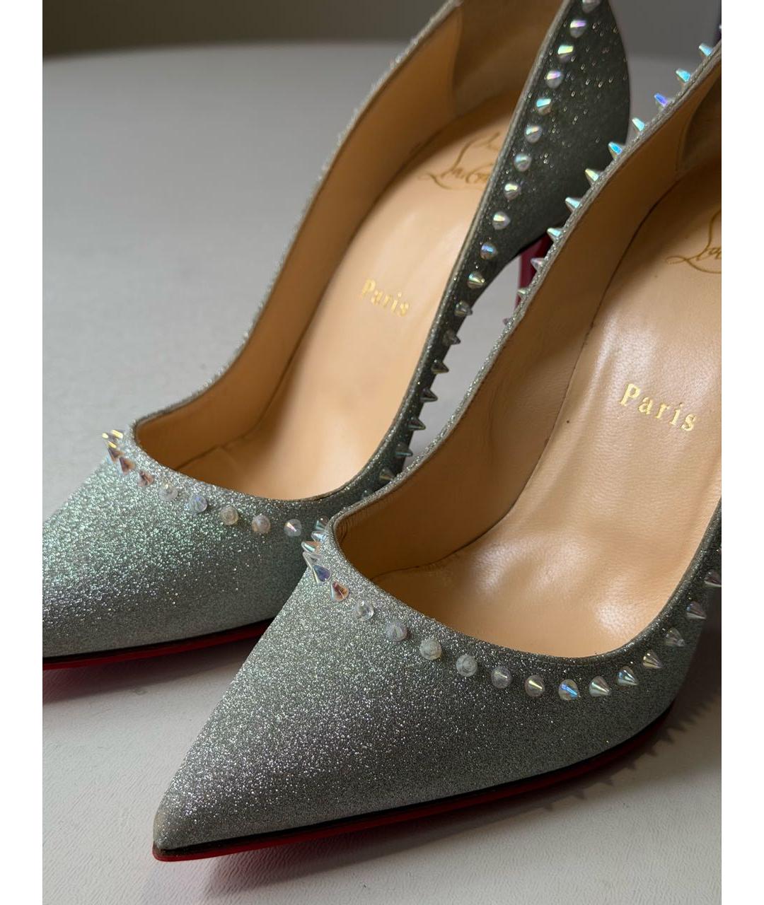 CHRISTIAN LOUBOUTIN Серебряные туфли, фото 6