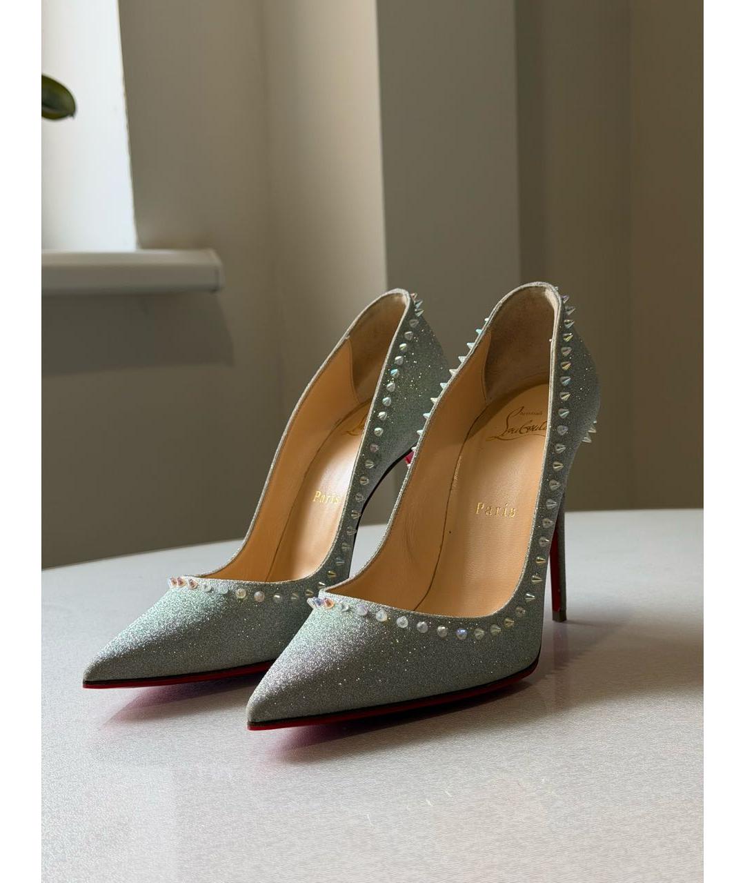 CHRISTIAN LOUBOUTIN Серебряные туфли, фото 7