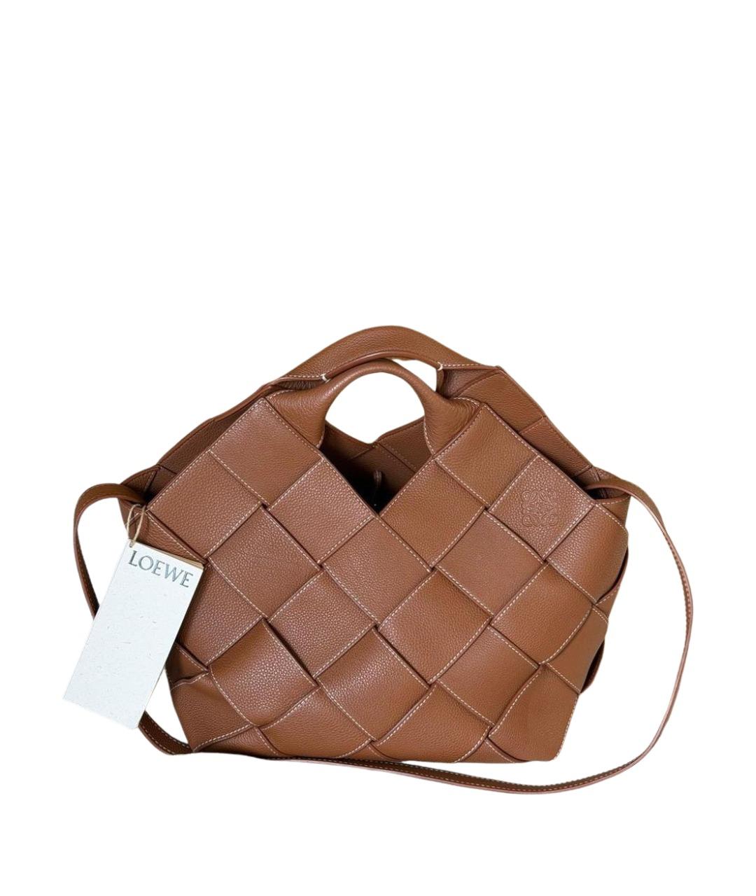 LOEWE Коричневая кожаная сумка через плечо, фото 1