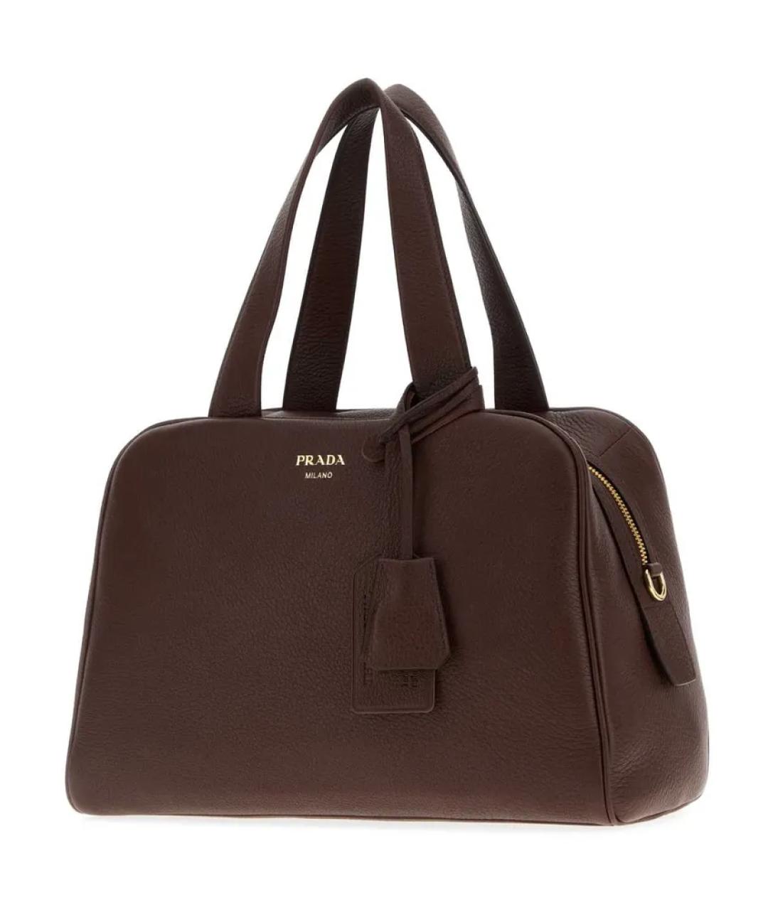 PRADA Коричневая кожаная сумка тоут, фото 3