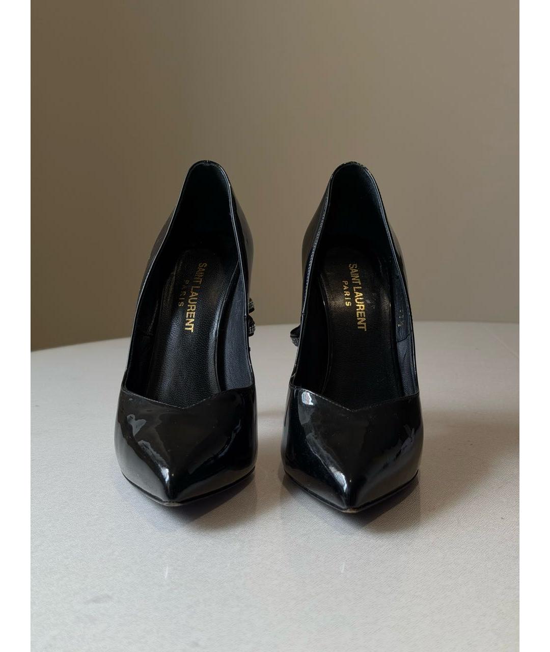 SAINT LAURENT Черные туфли из лакированной кожи, фото 5