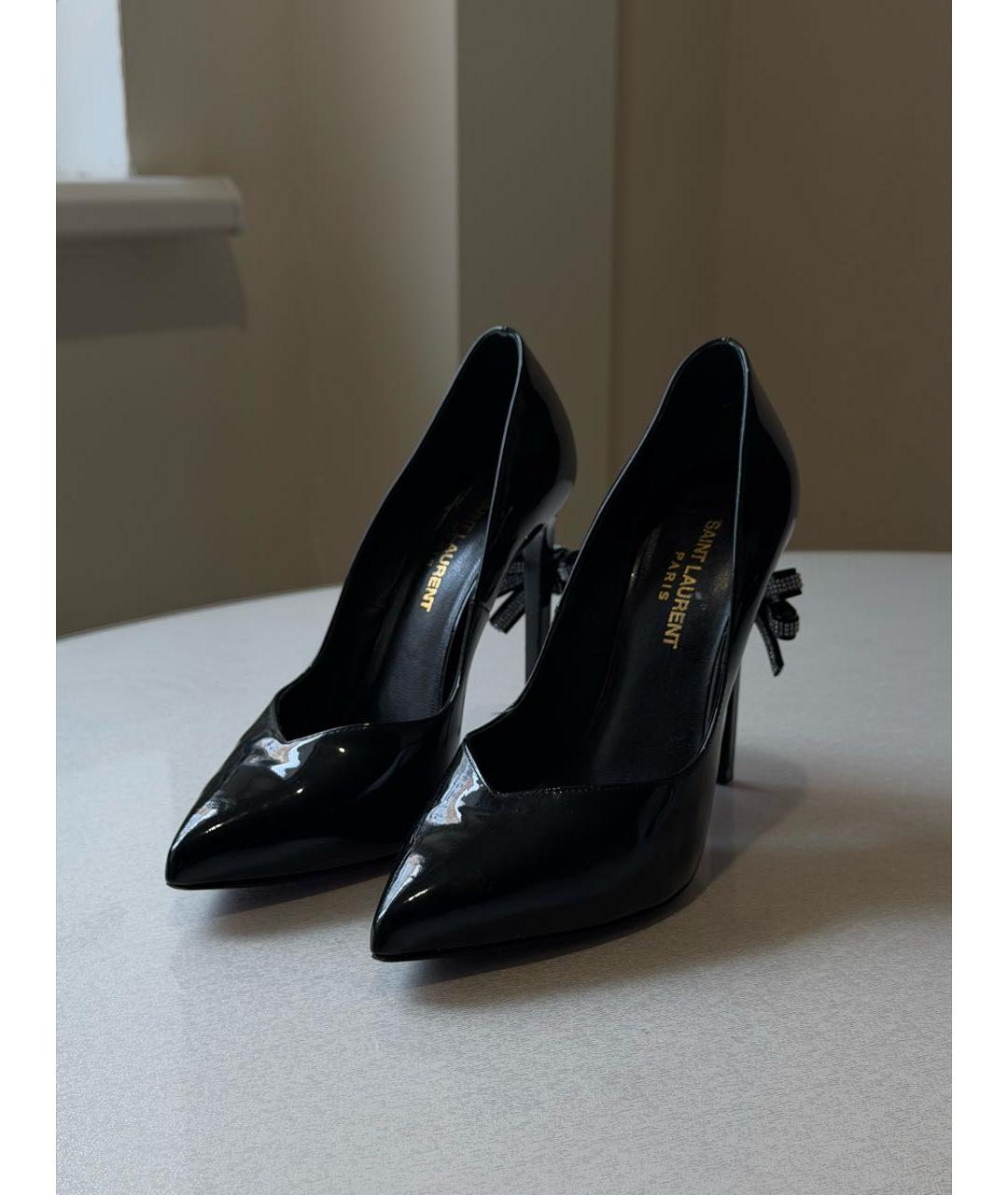 SAINT LAURENT Черные туфли из лакированной кожи, фото 3