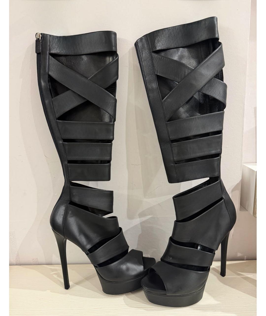 GUCCI Черные кожаные сапоги, фото 2