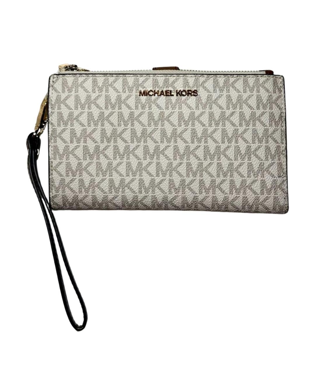 MICHAEL KORS Бежевый кожаный кошелек, фото 1