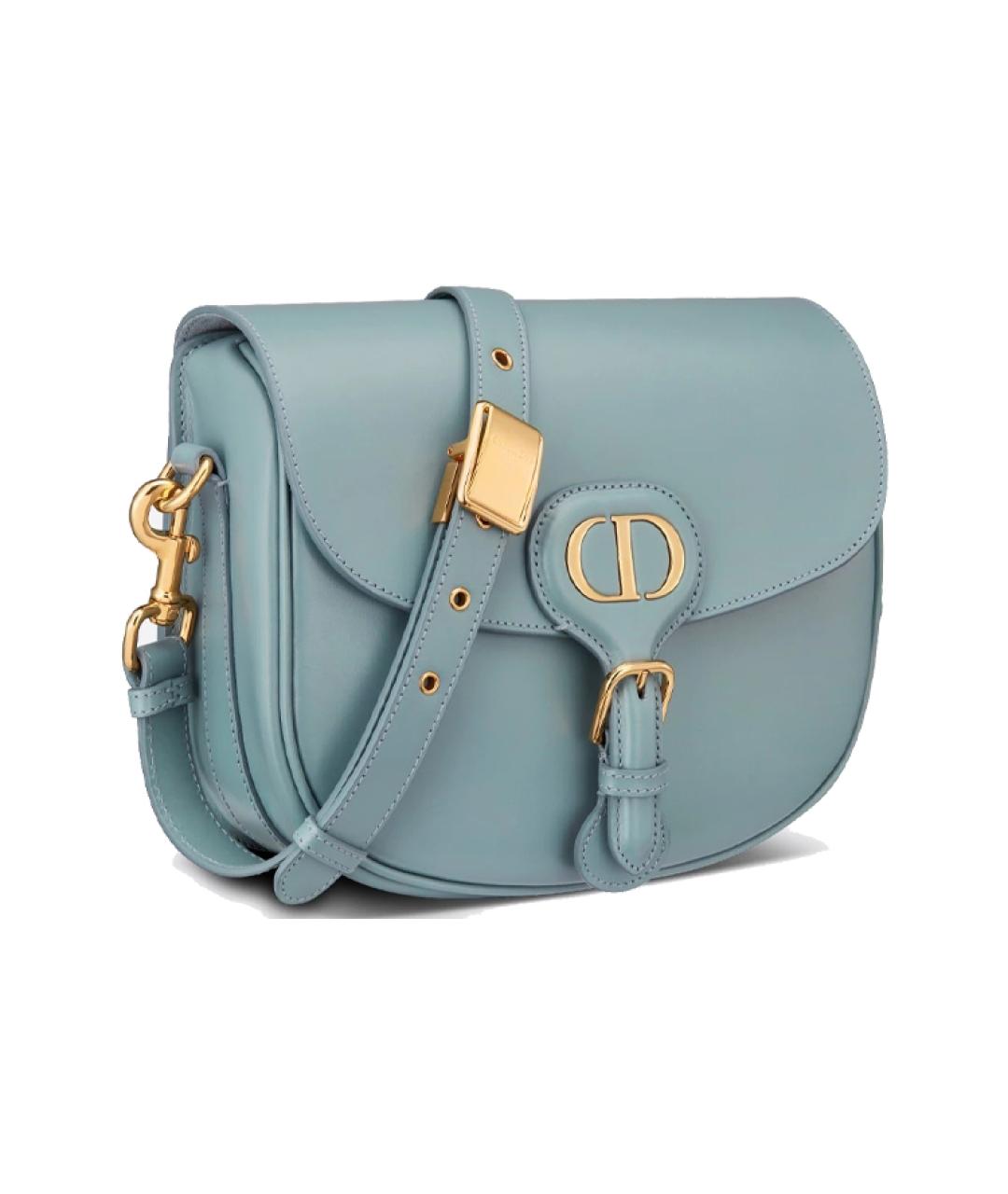CHRISTIAN DIOR Голубая кожаная сумка через плечо, фото 2