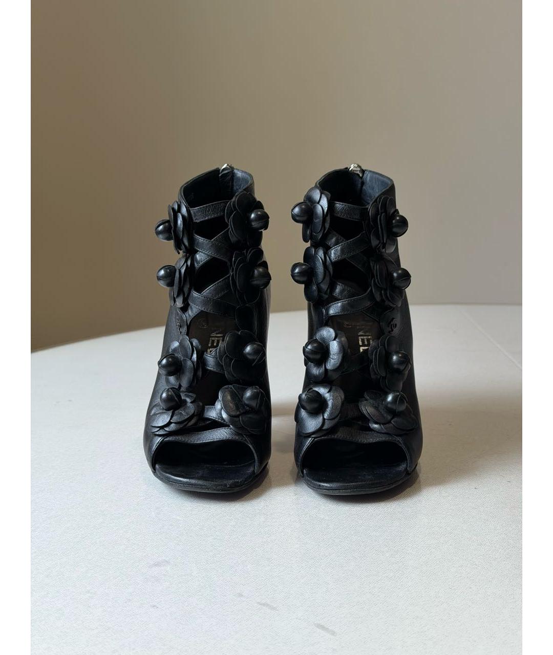 CHANEL Черные кожаные ботильоны, фото 2