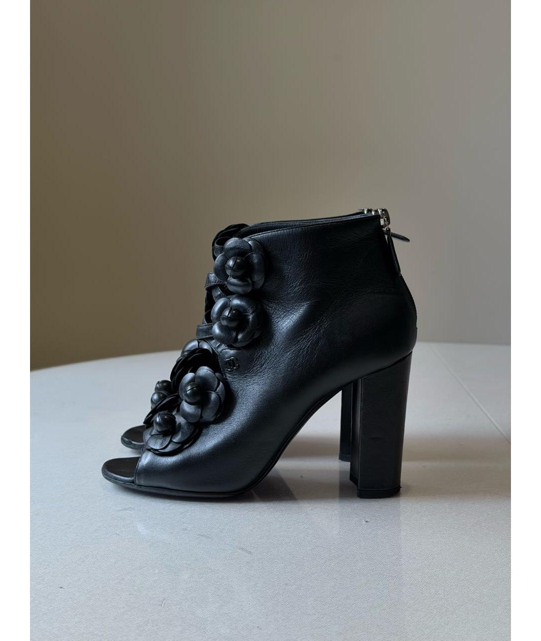 CHANEL Черные кожаные ботильоны, фото 8