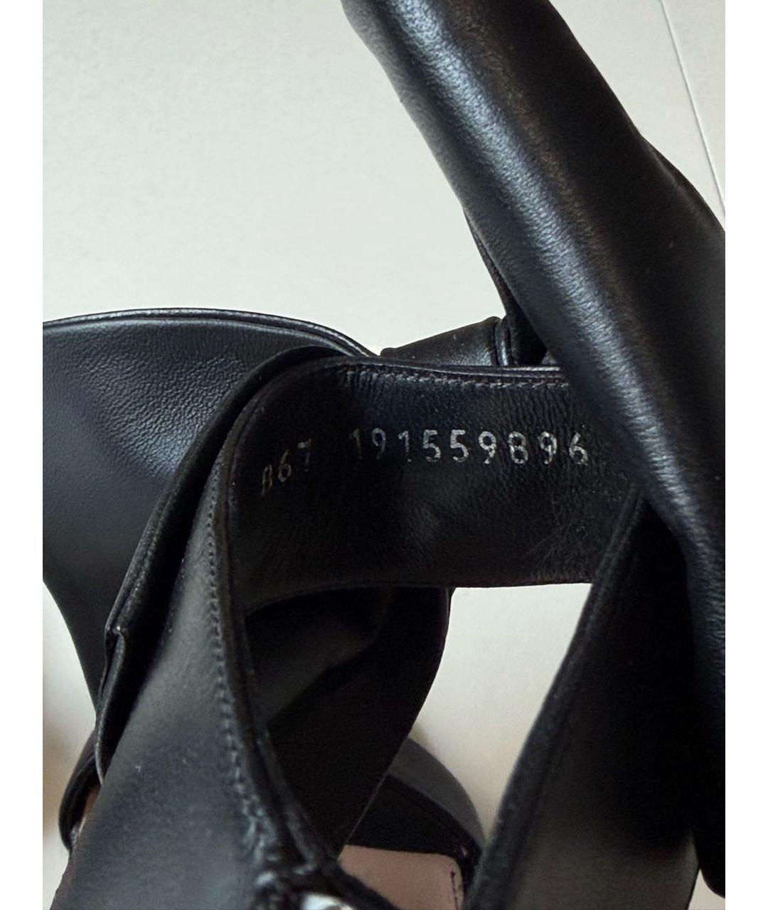 ALEXANDER MCQUEEN Черные кожаные босоножки, фото 6