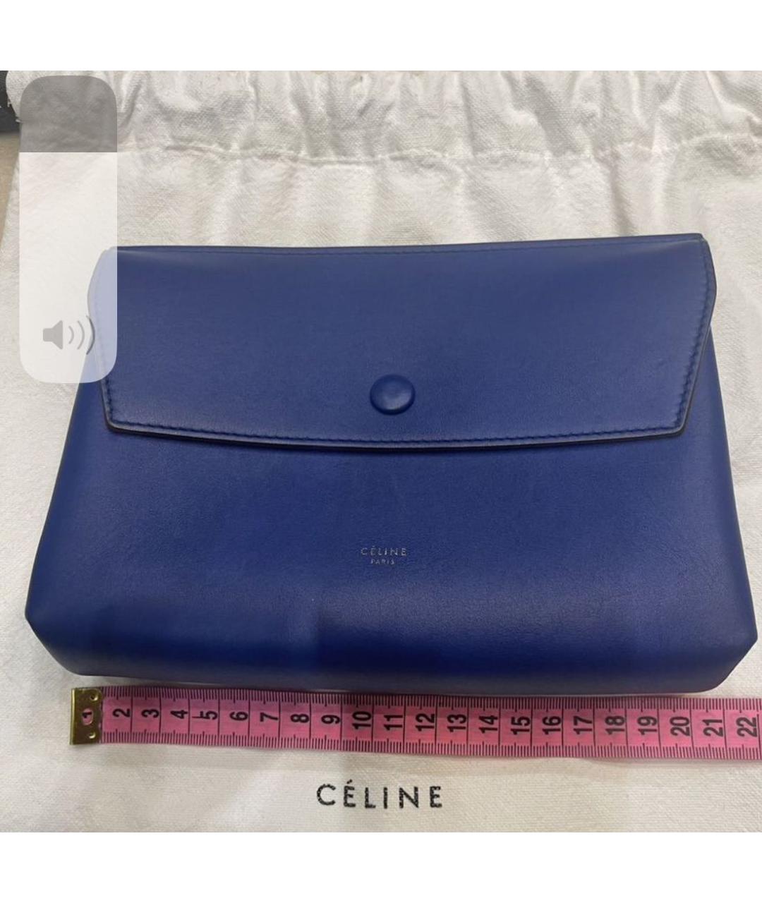CELINE Синяя кожаная косметичка, фото 8