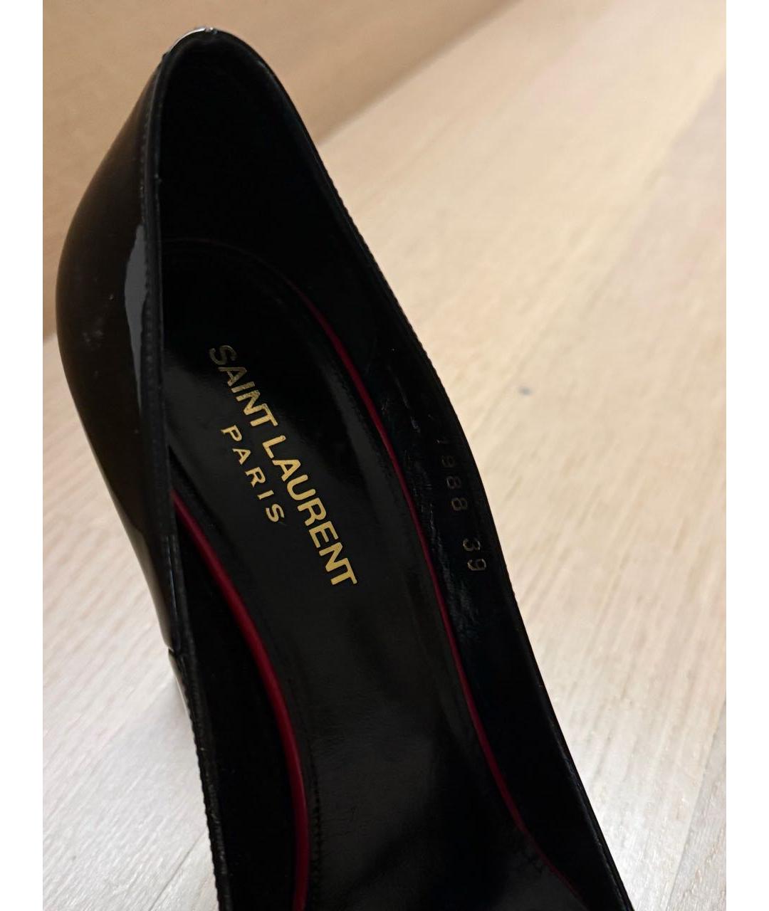 SAINT LAURENT Черные туфли из лакированной кожи, фото 5