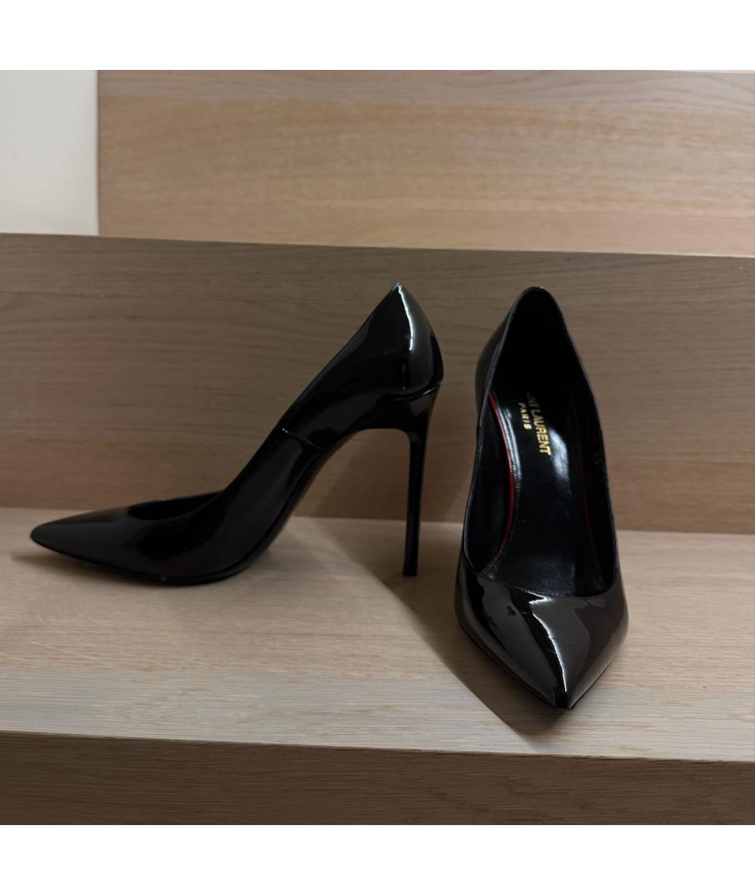 SAINT LAURENT Черные туфли из лакированной кожи, фото 6