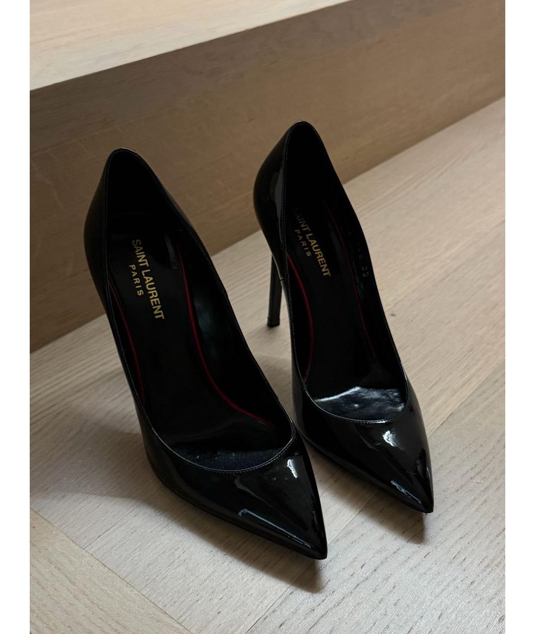 SAINT LAURENT Черные туфли из лакированной кожи, фото 3