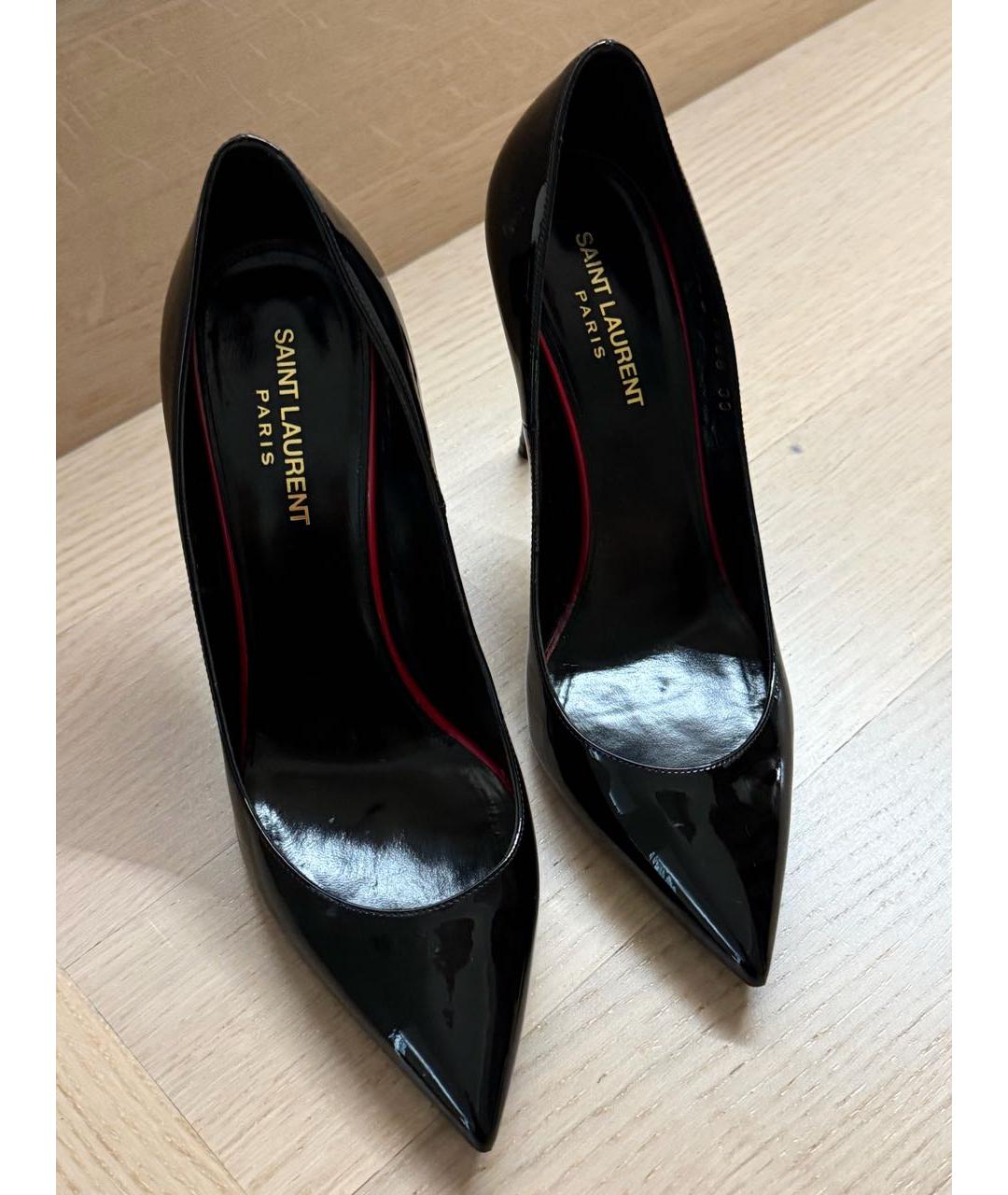 SAINT LAURENT Черные туфли из лакированной кожи, фото 4