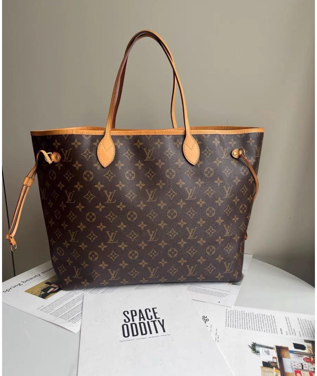 LOUIS VUITTON Коричневая сумка тоут из канвы, фото 3