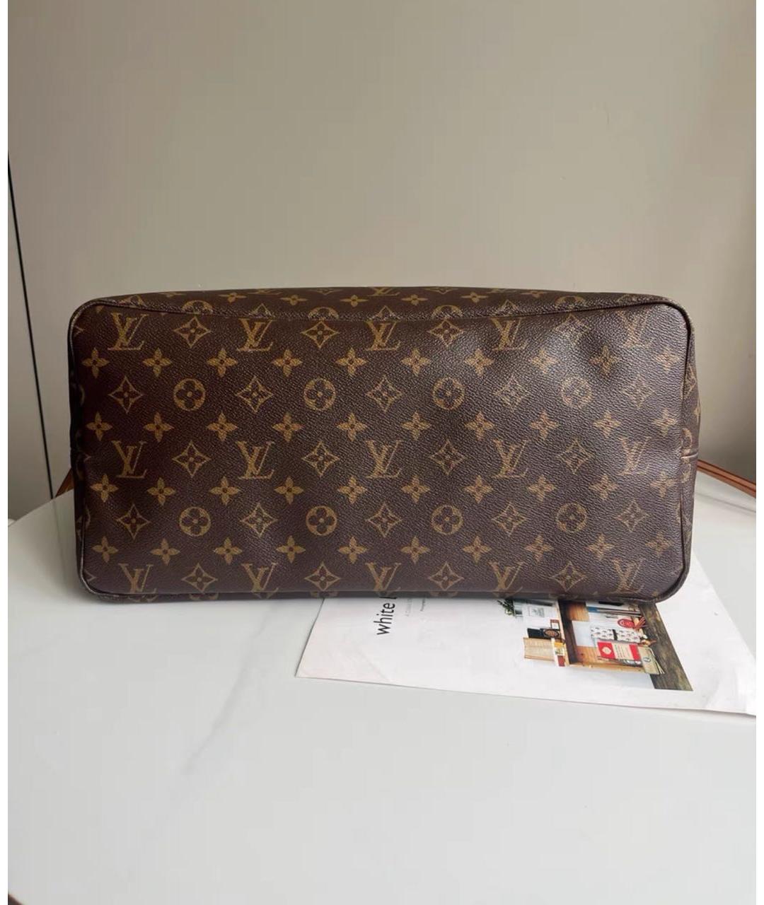 LOUIS VUITTON Коричневая сумка тоут из канвы, фото 5