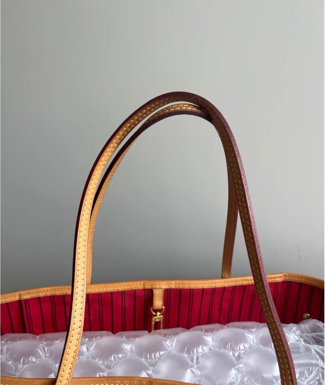 LOUIS VUITTON Коричневая сумка тоут из канвы, фото 7