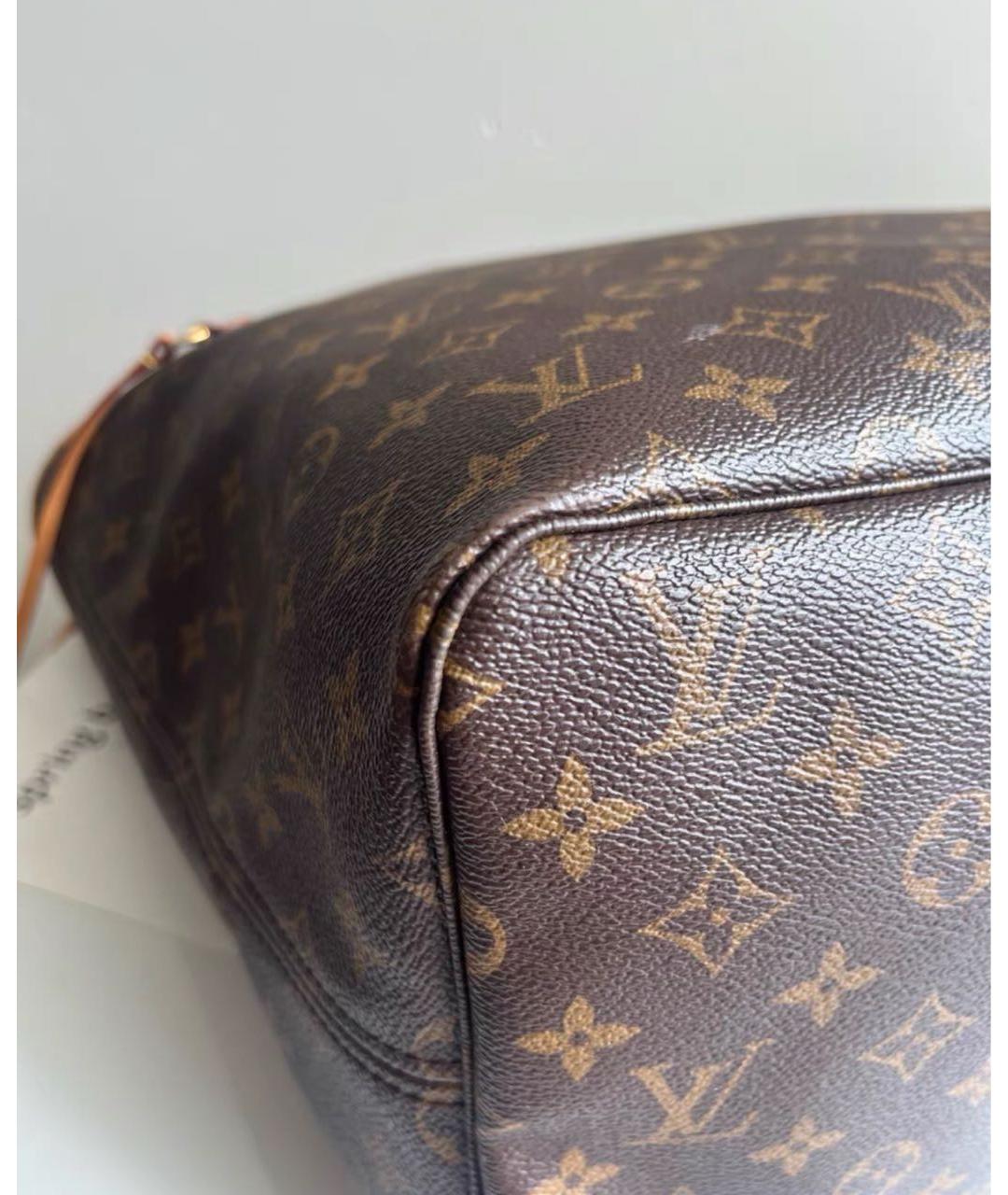 LOUIS VUITTON Коричневая сумка тоут из канвы, фото 6