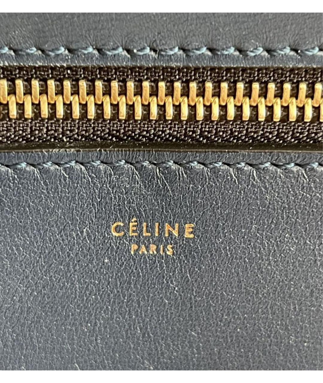 CELINE Синяя кожаная сумка тоут, фото 3