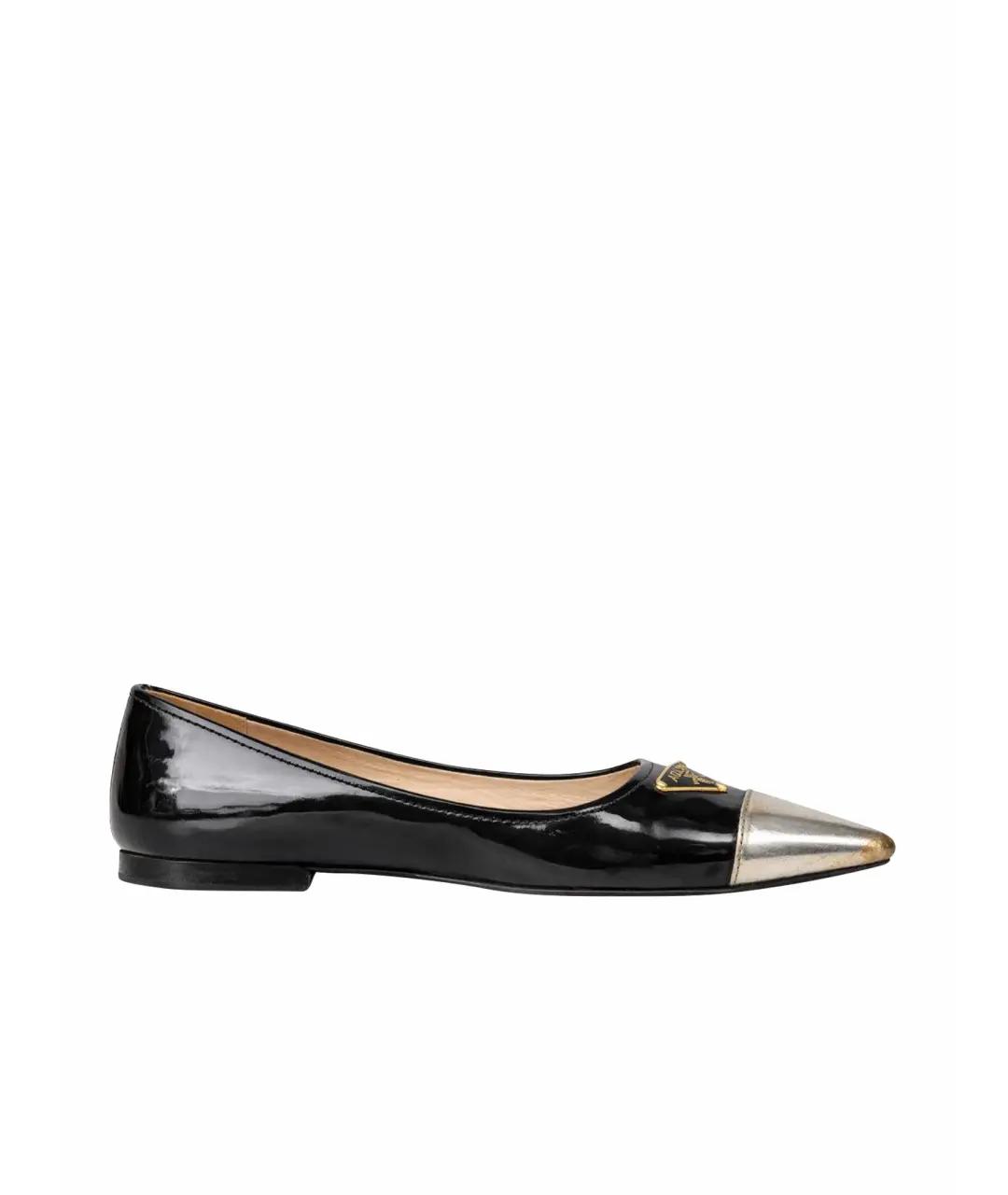 PRADA Черные балетки из лакированной кожи, фото 10