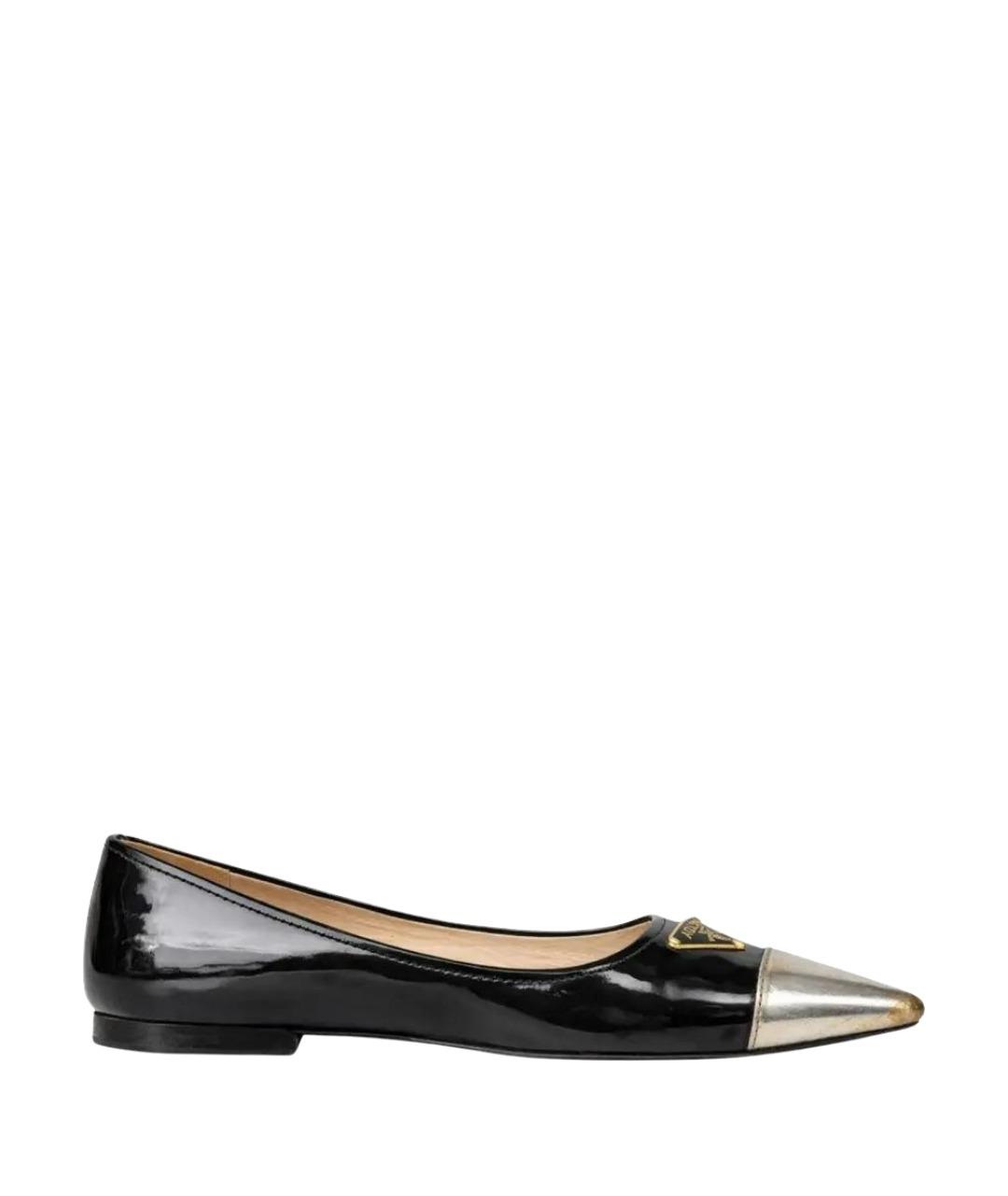 PRADA Черные балетки из лакированной кожи, фото 1