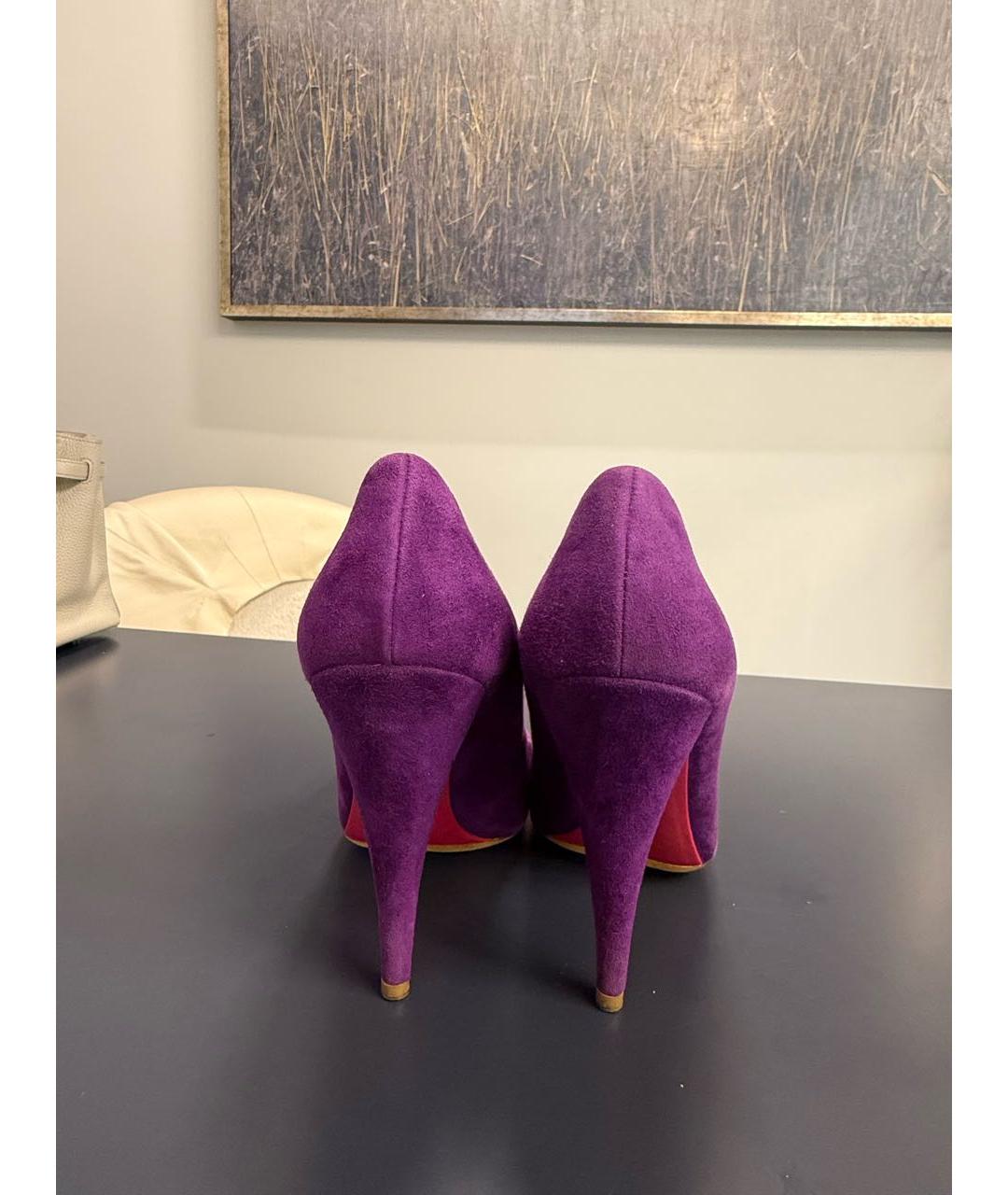 MIU MIU Фиолетовые замшевые туфли, фото 2