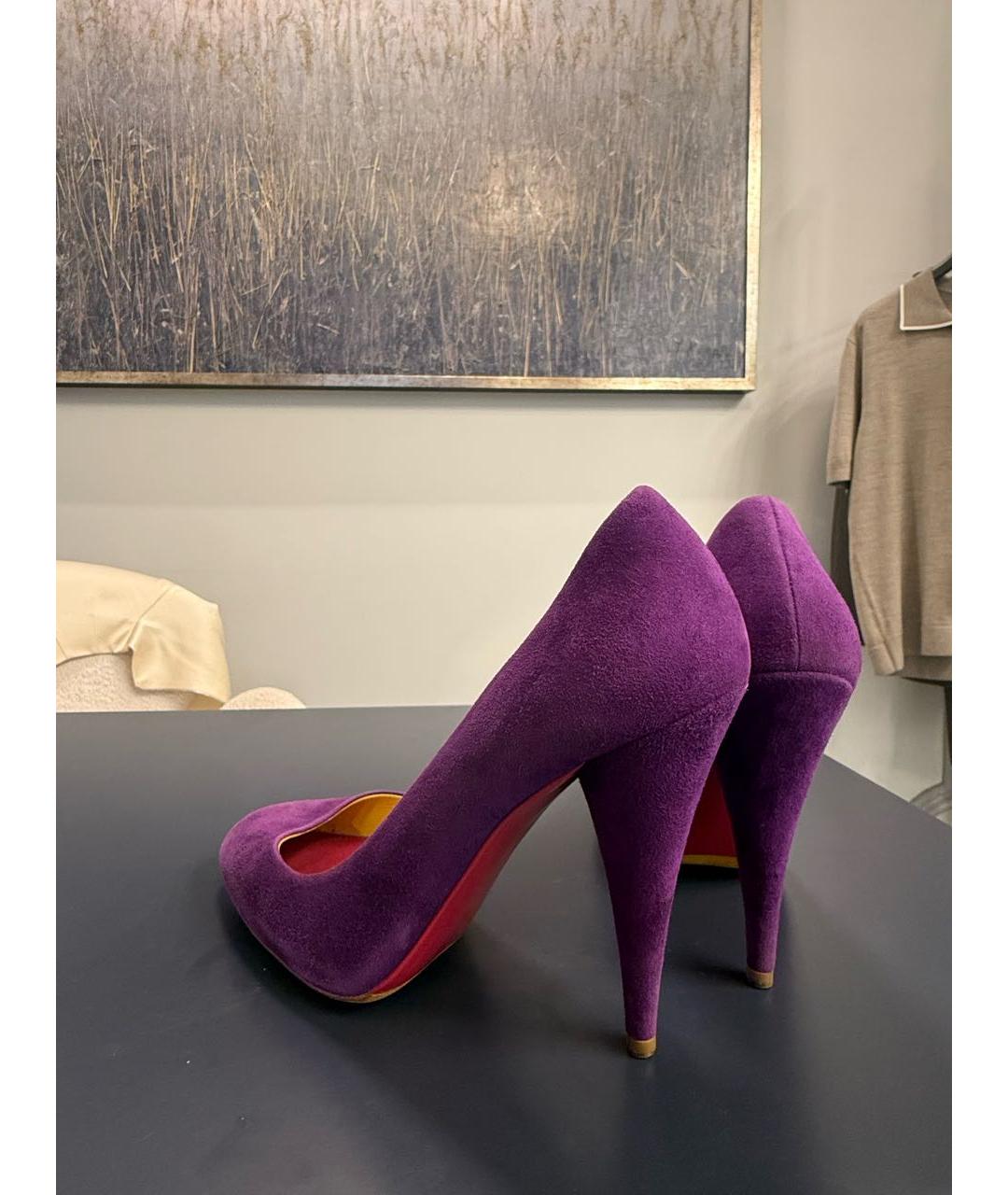 MIU MIU Фиолетовые замшевые туфли, фото 3