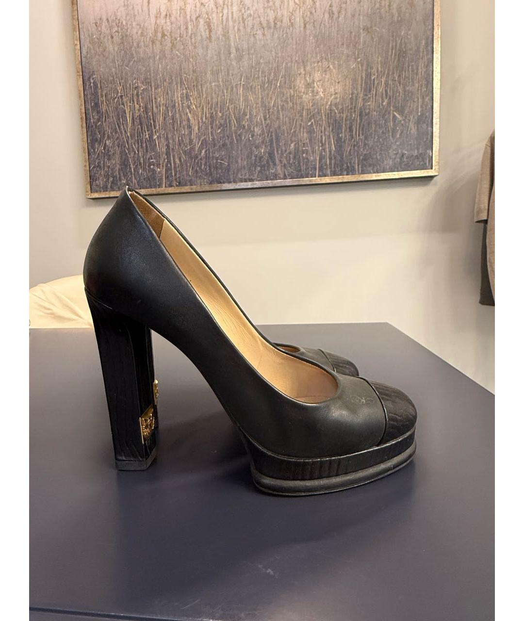 CHANEL Черные кожаные туфли, фото 5
