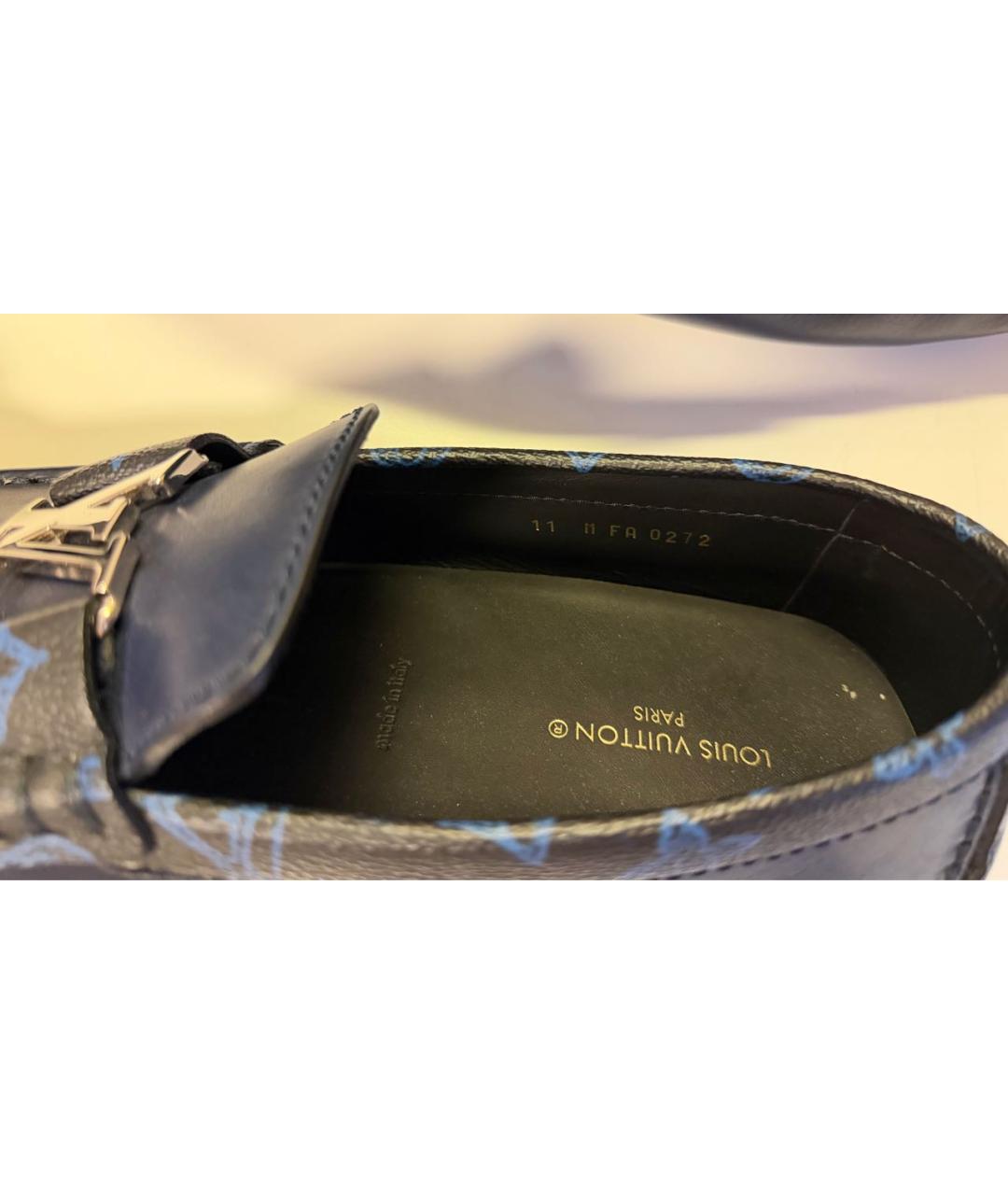 LOUIS VUITTON Темно-синие кожаные мокасины, фото 6