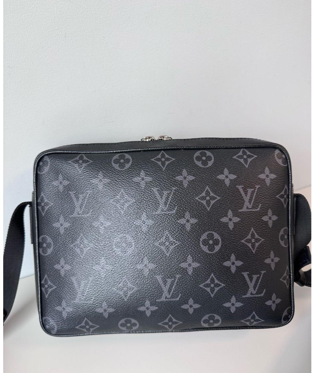 LOUIS VUITTON Черная сумка на плечо из канвы, фото 5