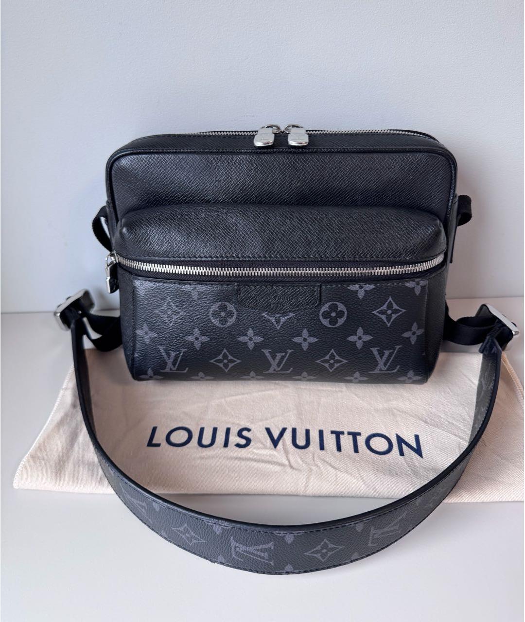 LOUIS VUITTON Черная сумка на плечо из канвы, фото 9