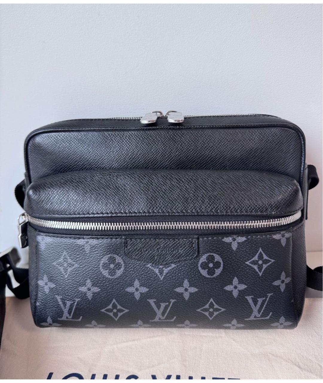 LOUIS VUITTON Черная сумка на плечо из канвы, фото 3