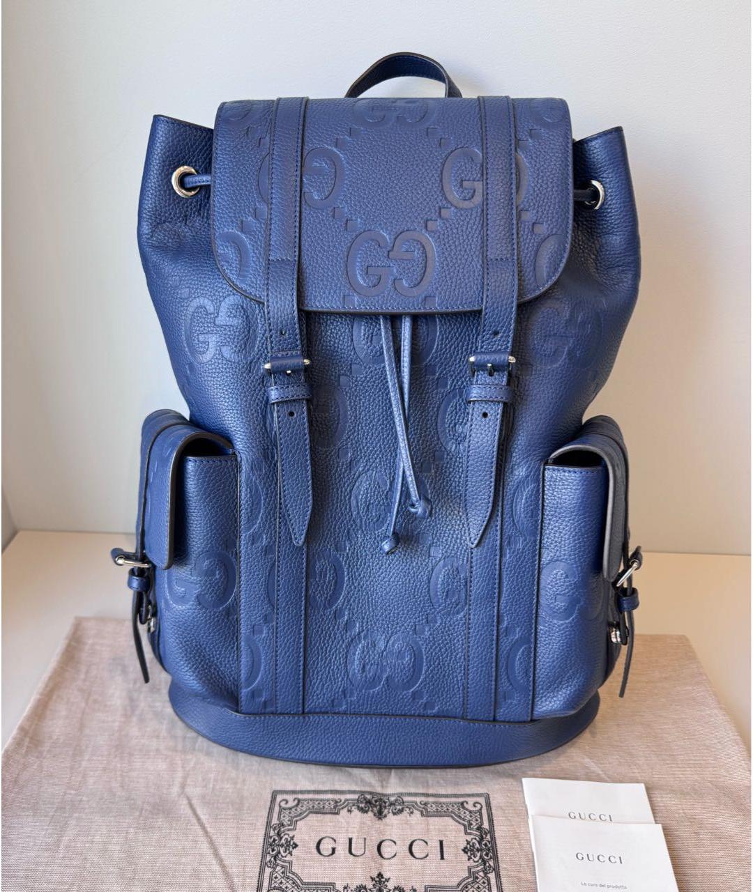 GUCCI Синий кожаный рюкзак, фото 9
