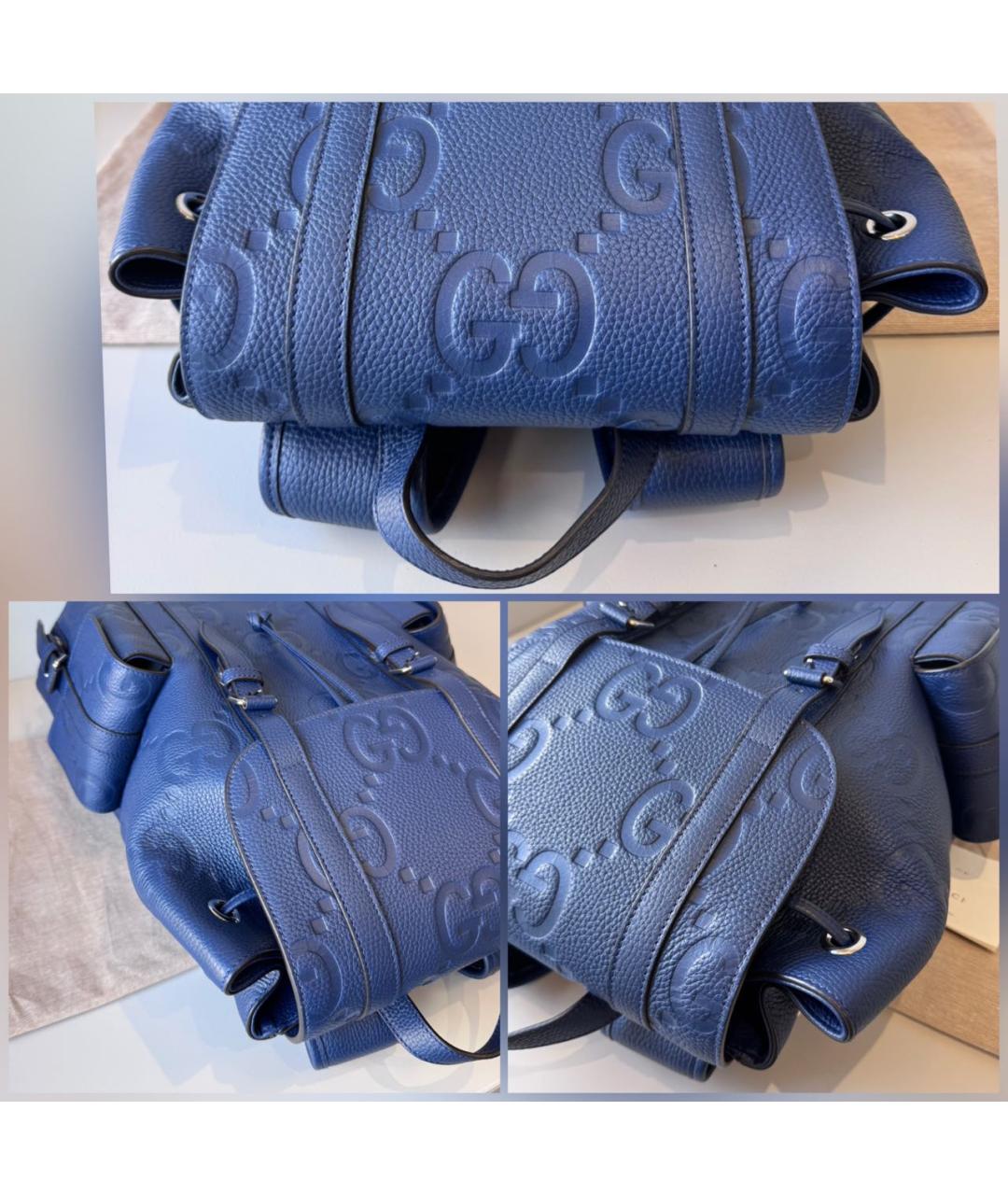 GUCCI Синий кожаный рюкзак, фото 6